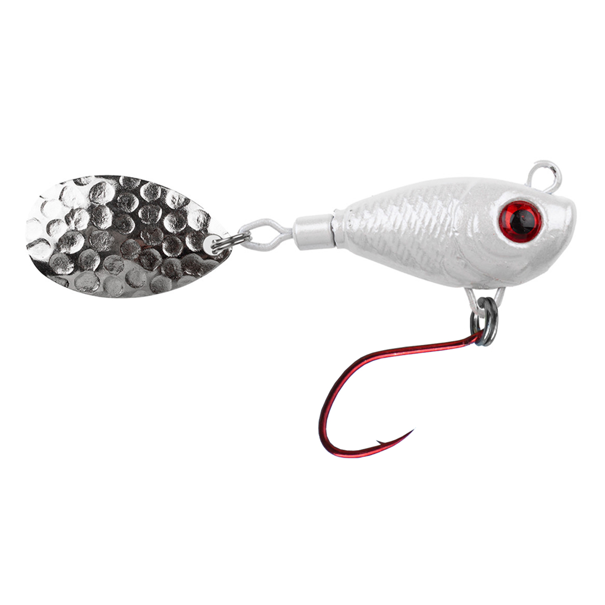 ProfiBlinker Trout Professional Spinner-Jig mit Einzelhaken Perl-Weiß / Silber Blatt / 13g / 1 Stück