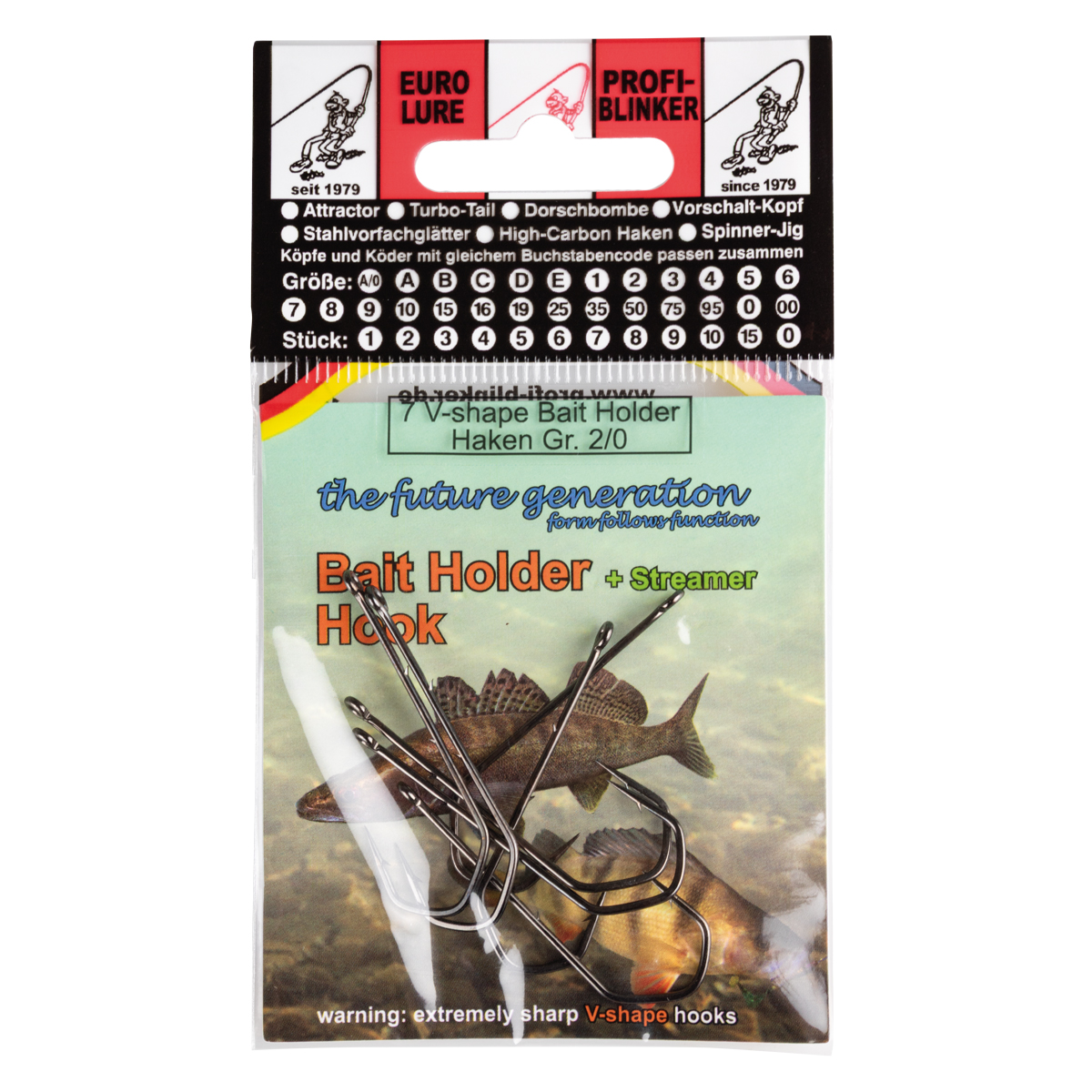 ProfiBlinker Bait Holder Hook V-Shape / Größe 2/0 / 7er Pack 