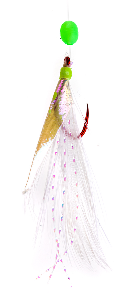 ProfiBlinker Gamefish-Paternoster mit XX-Strong High Energy Wirbel / weiße Feder / Größe 12/0 / 2er Pack