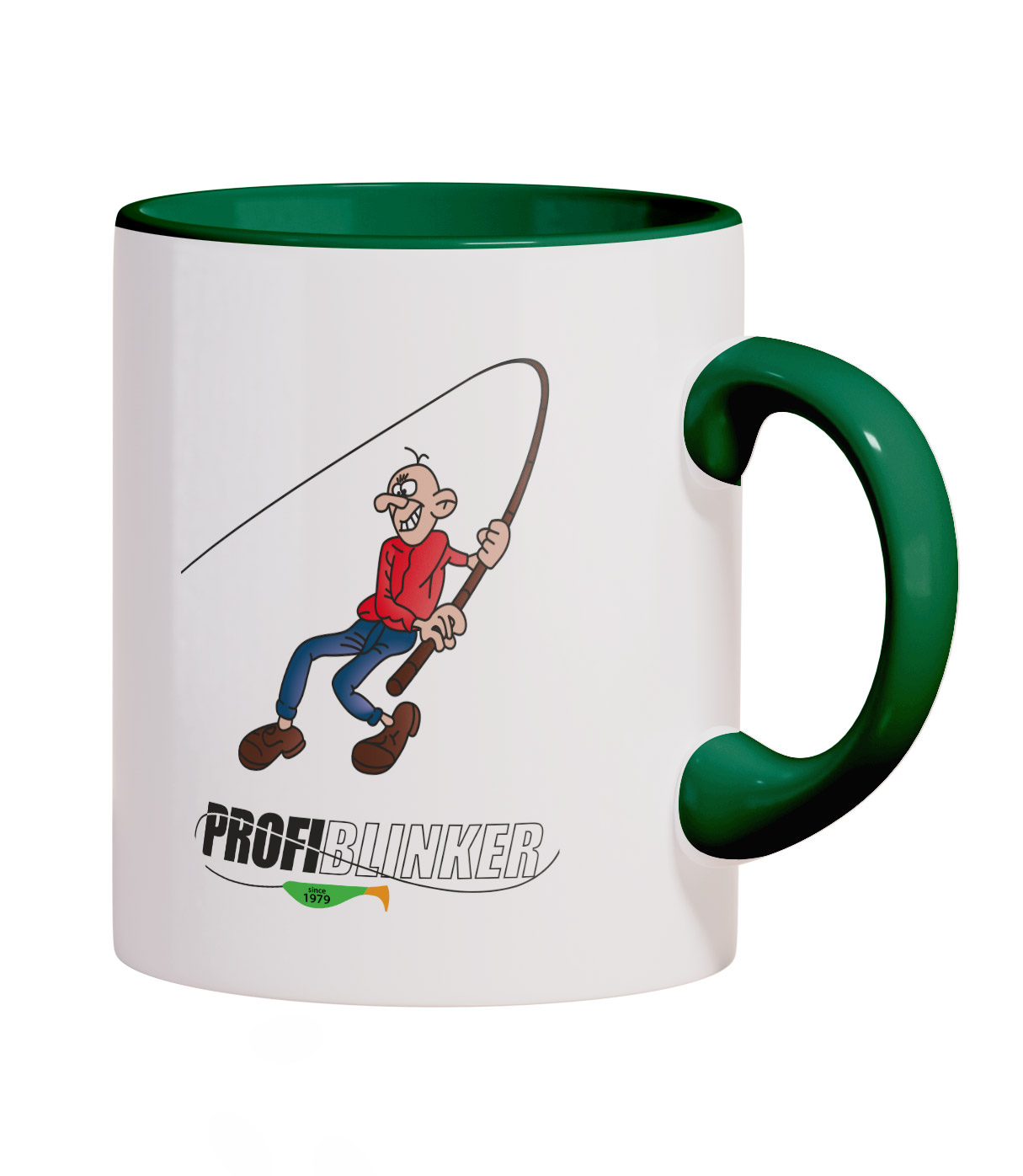 ProfiBlinker Kaffeepott Keramik dunkelgrün - Motiv ''Wackelt nix beißt nix'' 