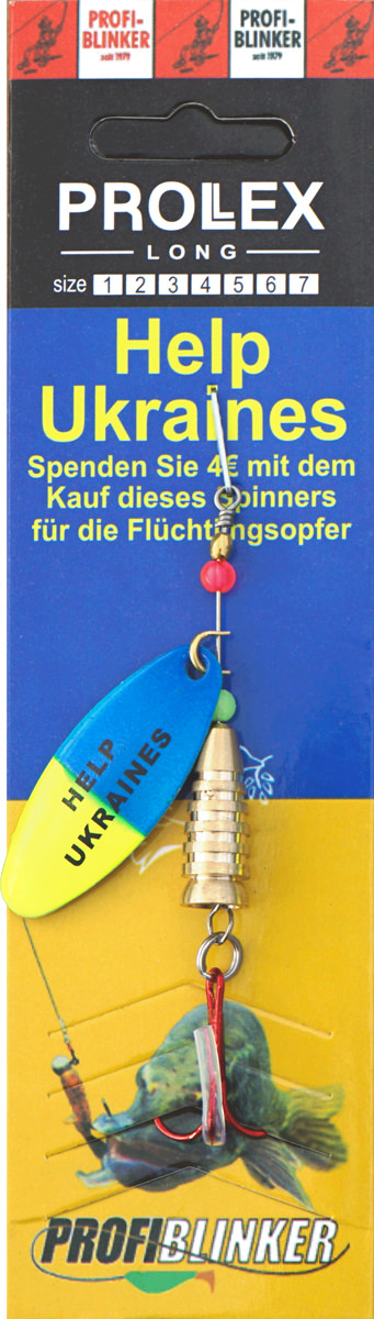 ProfiBlinker Prollex Anti-Drall Spinner Long / Sammleredition Help Ukraines / Größe 3 / 8g 