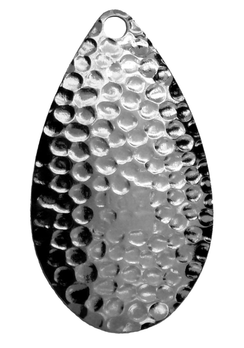 ProfiBlinker Spinnerblatt Tropfen / Silber-Gehämmert / Größe 5 / 34mm / 5er Pack 
