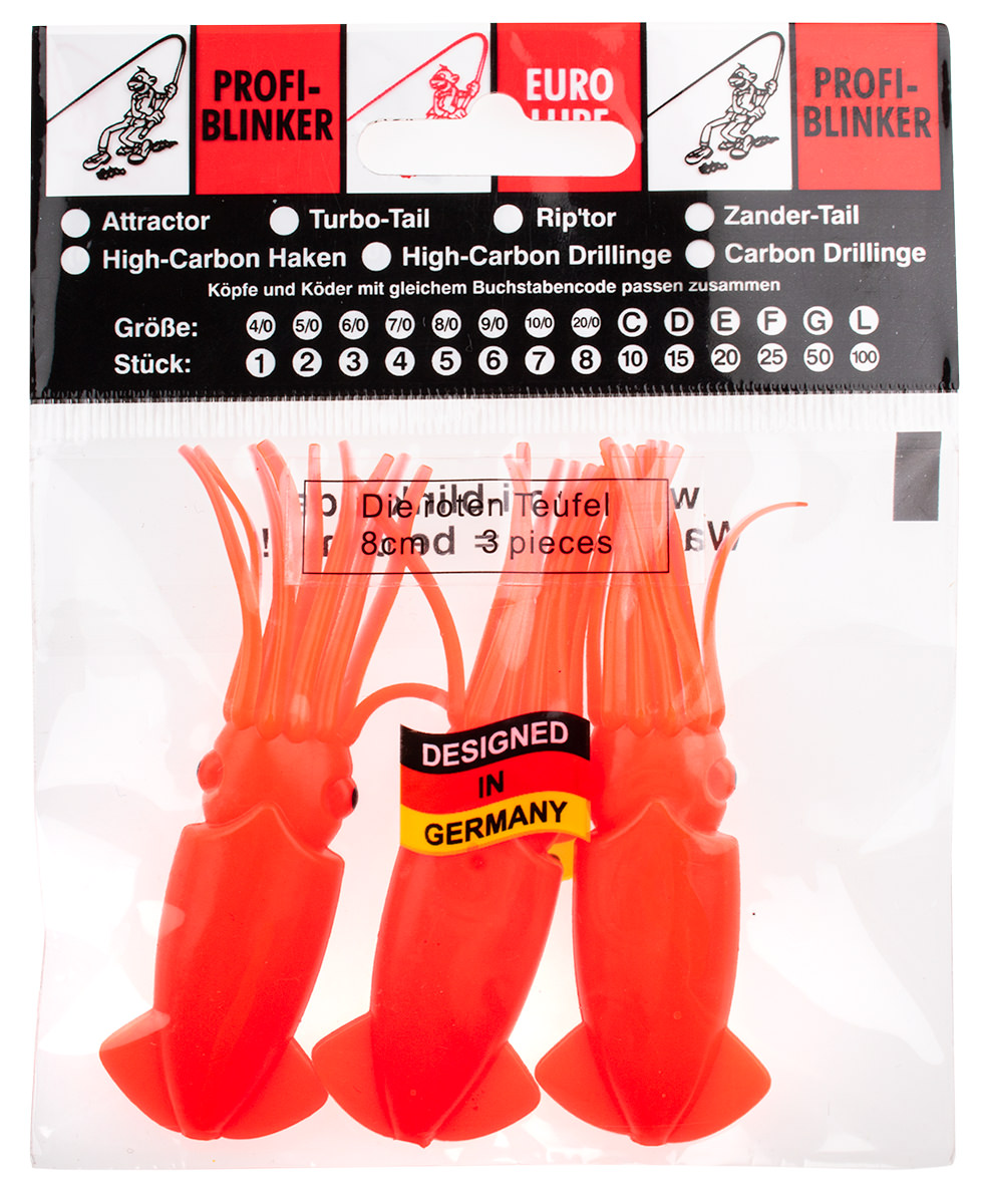 ProfiBlinker rote Teufel Größe 8cm Feuerwehr-Rot / verbessertes Japan-Rot / 3er Pack 