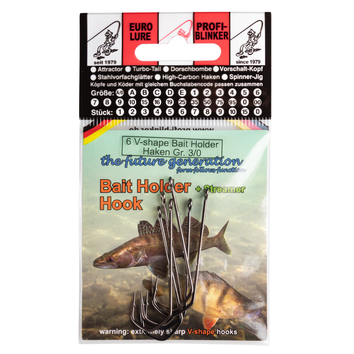 ProfiBlinker Bait Holder Hook V-Shape / Größe 3/0 / 6er Pack 