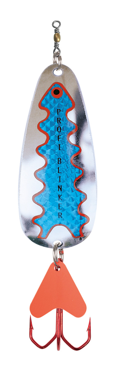 Profiblinker Der Profi-Blinker mit High-Carbon Drilling Silber mit Reflex-Folie / Blau-Metallic-Dekor / Größe A / 5g / 35mm