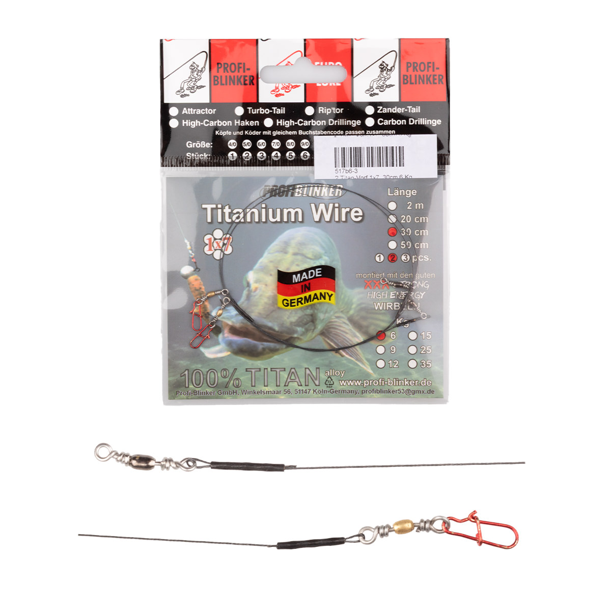 ProfiBlinker Titan-Vorfach 1x7 / 30 cm / Tragkraft 6 kg / 2 Stück 