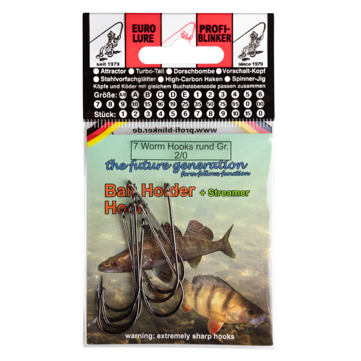 ProfiBlinker Bait Holder Hook Rundbogen / Größe 2/0 / 7er Pack 