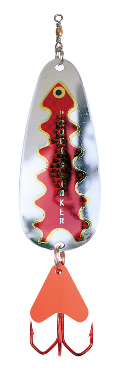 Profiblinker Der Profi-Blinker mit High-Carbon Drilling Silber mit Reflex-Folie / Rot-Metallic-Dekor / Größe D / 22g / 85mm