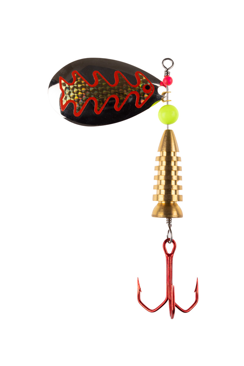 ProfiBlinker Prollex Weitwurf Spinner Tropfen / Silber mit Grün-Metallic-Dekor / Größe 3 / 7g 