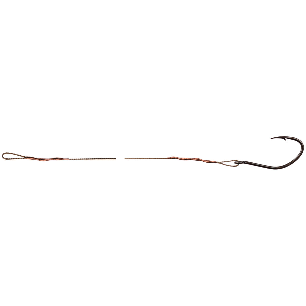 ProfiBlinker Soft-Wire Fertigmontage 7x7 Schlaufe und Wahnsinnshaken in Bronze / 50cm / Tragkraft 9kg / Hakengröße 1/0 / 3er Pack