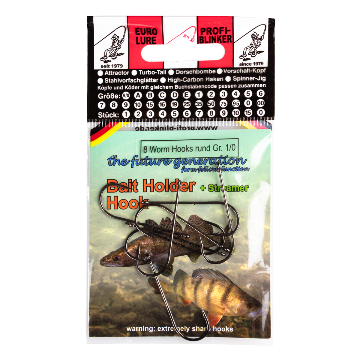 ProfiBlinker Bait Holder Hook Rundbogen / Größe 1/0 / 8er Pack 