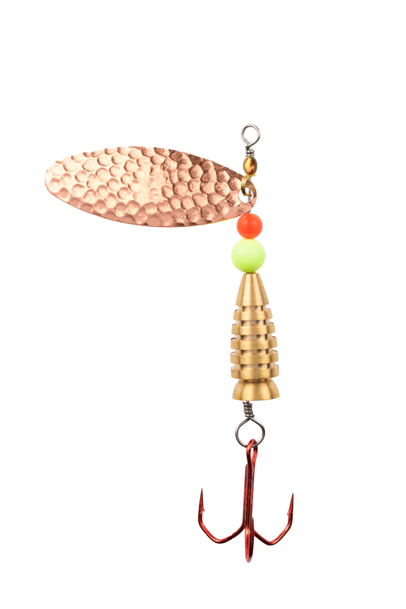 ProfiBlinker Anti-Drall Prollex Weitwurf Spinner Oval / Kupfer-Gehämmert / Größe 3 / 8g / mit XXX-Strong High Energy Wirbel / 1 Stück