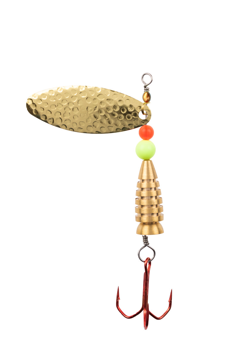ProfiBlinker Anti-Drall Prollex Weitwurf Spinner Oval / Gold-Gehämmert / Größe 6 / 19g / mit XXX-Strong High Energy Wirbel / 1 Stück