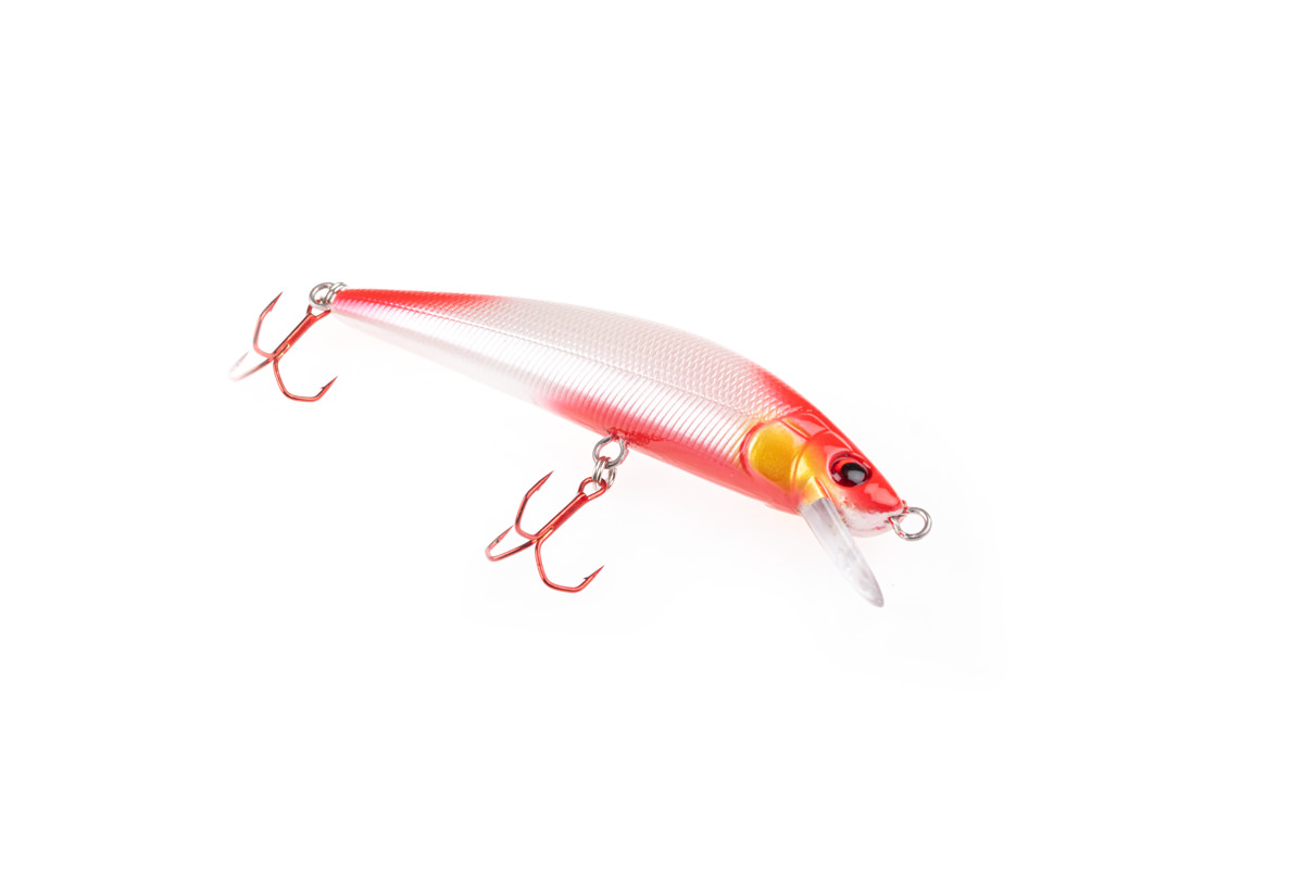 ProfiBlinker Go Up Wobbler (Flachläufer) Weiß-Rot / Größe 11cm mit 2 Drillingen