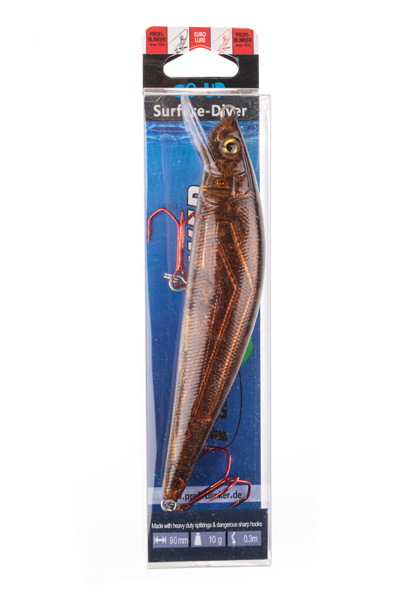 ProfiBlinker Go Up Wobbler (Flachläufer) Kaulbarsch / Größe 9cm mit 2 Drillingen