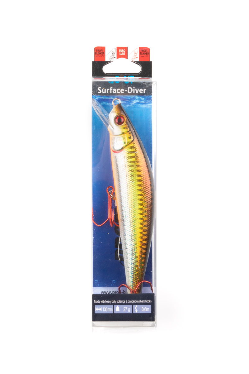 ProfiBlinker Go Up Wobbler (Flachläufer) Grundel / Größe 11cm mit 2 Drillingen